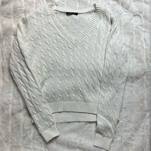 Cream Brandy Melville V neck cardigan